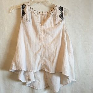 Anthropologie Floreat Sleeveless Embroidered Top 0
